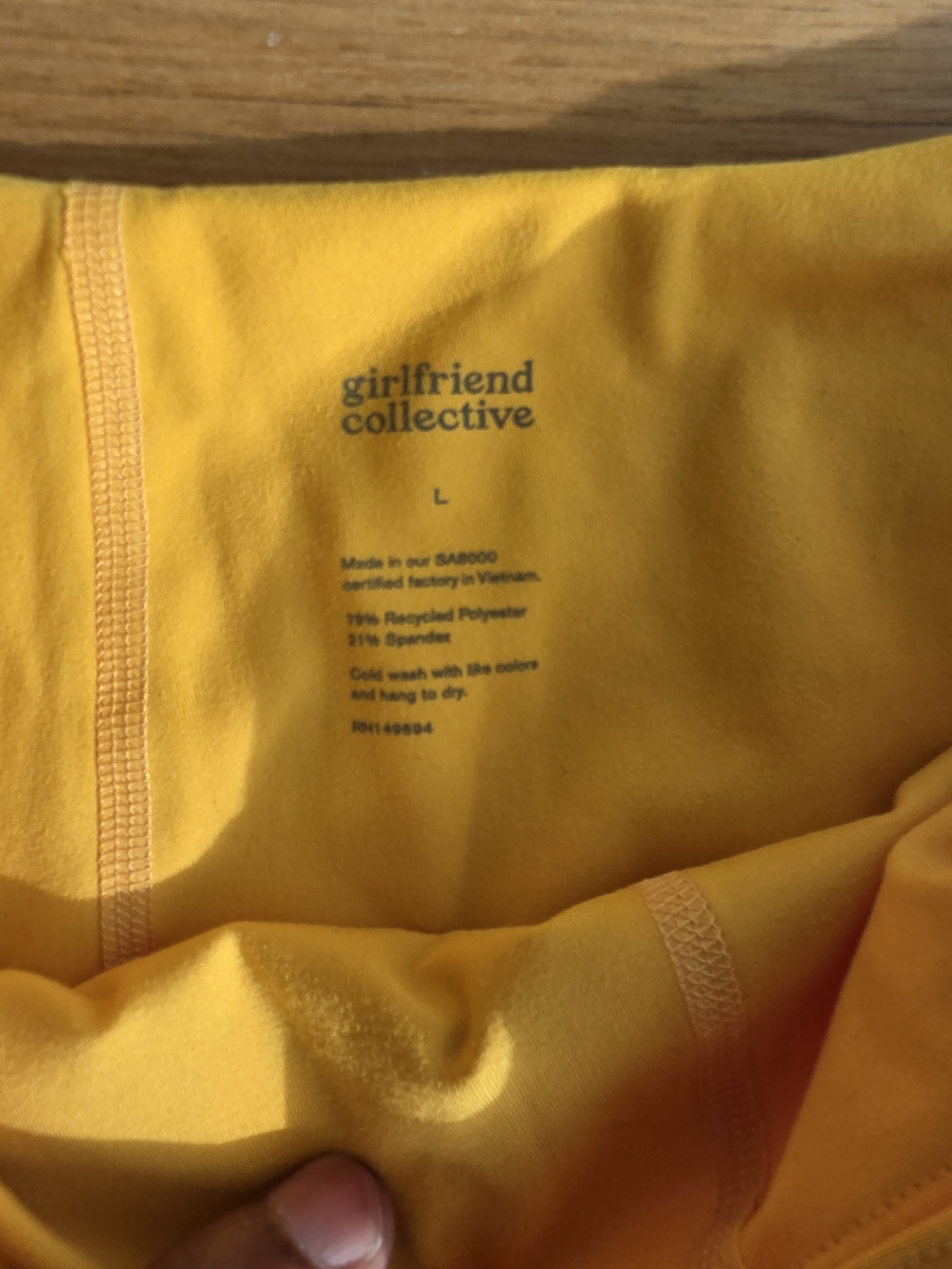 girlfriend collective Yellow Wrap Mini Skirt - Picture 2 of 2